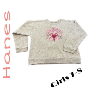 Hanes “Sunkiss” Crewnick sweatshirt Girls size M: 7-8